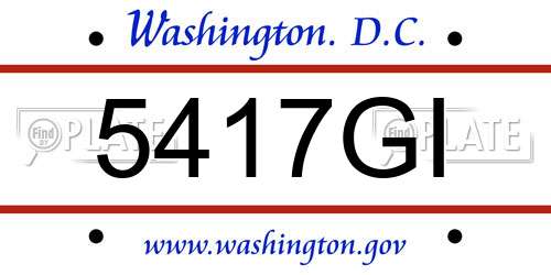 5417GI District Of Columbia License Plate