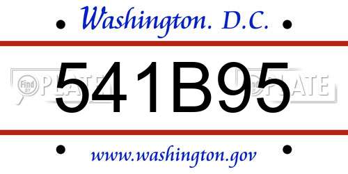 541B95 District Of Columbia License Plate