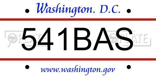 541BAS District Of Columbia License Plate