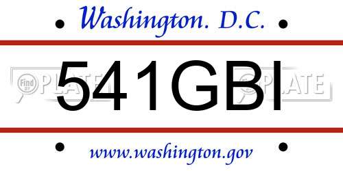 541GBI District Of Columbia License Plate
