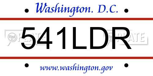 541LDR District Of Columbia License Plate