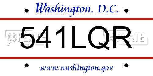 541LQR District Of Columbia License Plate