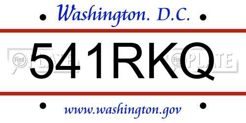 541RKQ District Of Columbia License Plate