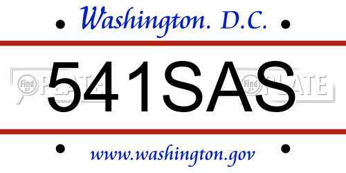 541SAS District Of Columbia License Plate