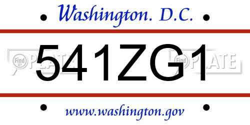 541ZG1 District Of Columbia License Plate