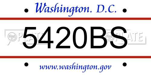 5420BS District Of Columbia License Plate