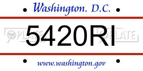 5420RI District Of Columbia License Plate