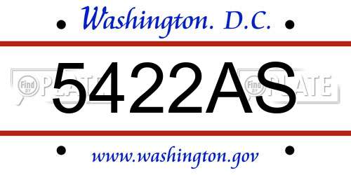 5422AS District Of Columbia License Plate