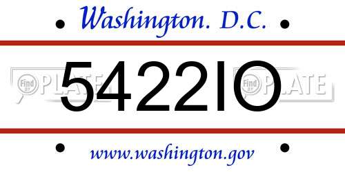5422IO District Of Columbia License Plate