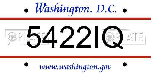 5422IQ District Of Columbia License Plate