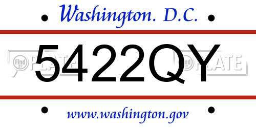 5422QY District Of Columbia License Plate