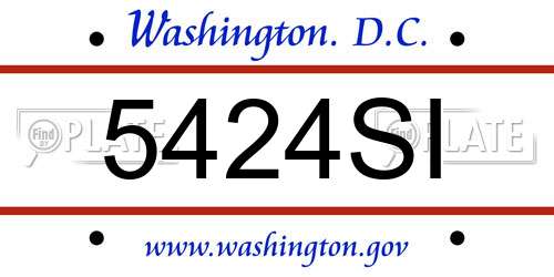 5424SI District Of Columbia License Plate
