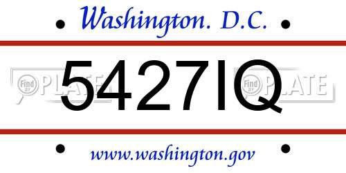 5427IQ District Of Columbia License Plate