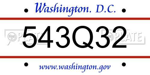 543Q32 District Of Columbia License Plate