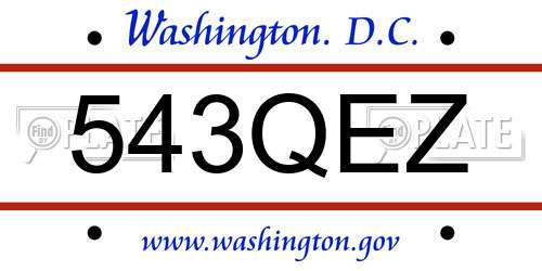 543QEZ District Of Columbia License Plate
