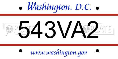 543VA2 District Of Columbia License Plate