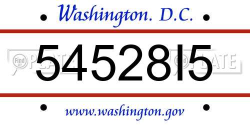54528I5 District Of Columbia License Plate