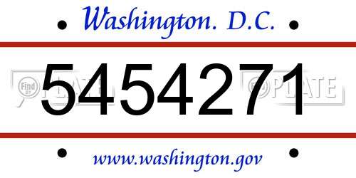 5454271 District Of Columbia License Plate