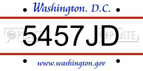 5457JD District Of Columbia License Plate