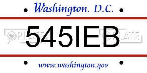 545IEB District Of Columbia License Plate