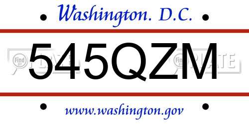 545QZM District Of Columbia License Plate