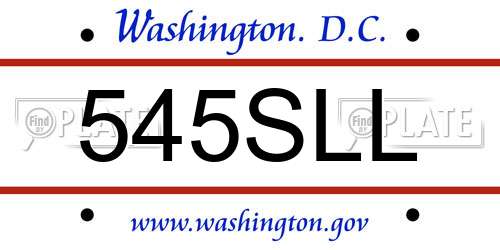545SLL District Of Columbia License Plate