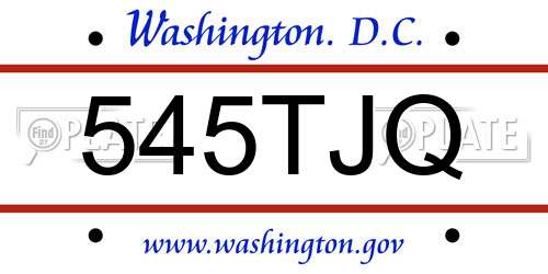 545TJQ District Of Columbia License Plate