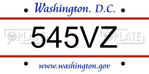 545VZ District Of Columbia License Plate