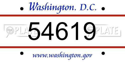 54619 District Of Columbia License Plate