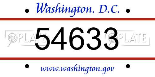 54633 District Of Columbia License Plate