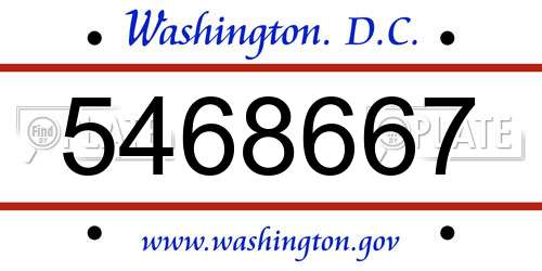 5468667 District Of Columbia License Plate
