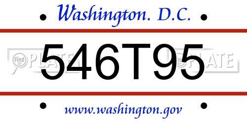 546T95 District Of Columbia License Plate