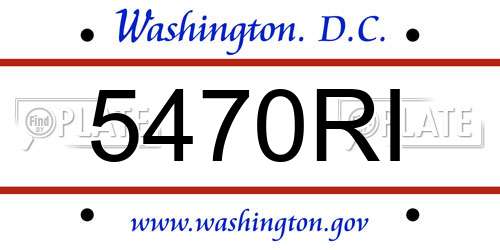 5470RI District Of Columbia License Plate
