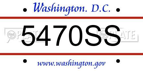 5470SS District Of Columbia License Plate