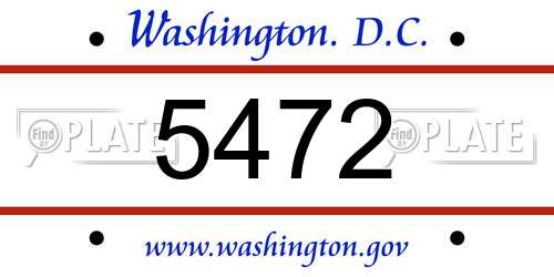 5472 District Of Columbia License Plate