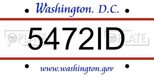 5472ID District Of Columbia License Plate