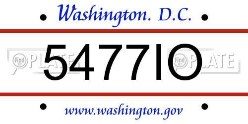 5477IO District Of Columbia License Plate
