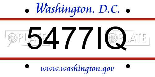 5477IQ District Of Columbia License Plate