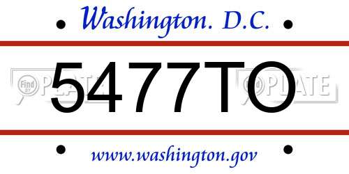 5477TO District Of Columbia License Plate
