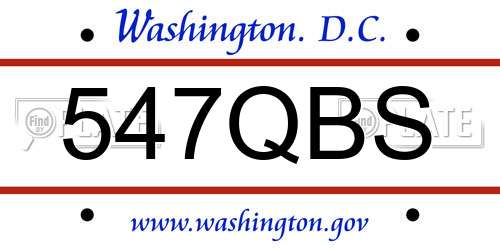 547QBS District Of Columbia License Plate