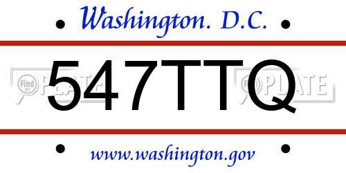 547TTQ District Of Columbia License Plate