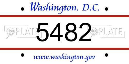 5482 District Of Columbia License Plate
