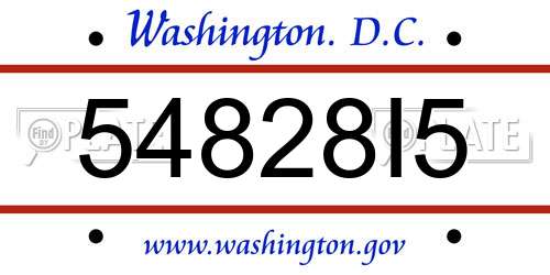 54828I5 District Of Columbia License Plate