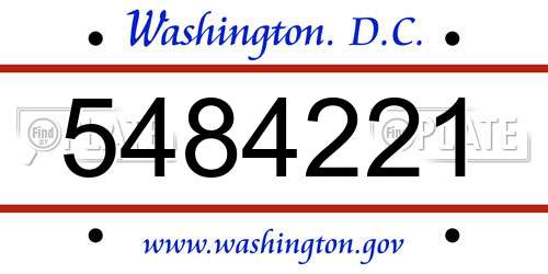 5484221 District Of Columbia License Plate