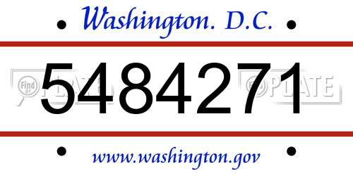 5484271 District Of Columbia License Plate