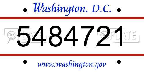5484721 District Of Columbia License Plate
