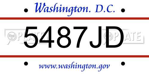 5487JD District Of Columbia License Plate