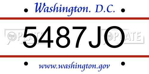 5487JO District Of Columbia License Plate