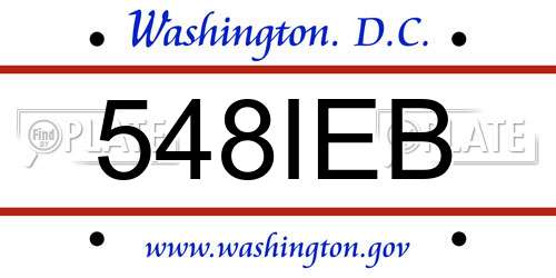 548IEB District Of Columbia License Plate