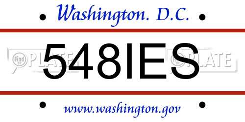 548IES District Of Columbia License Plate